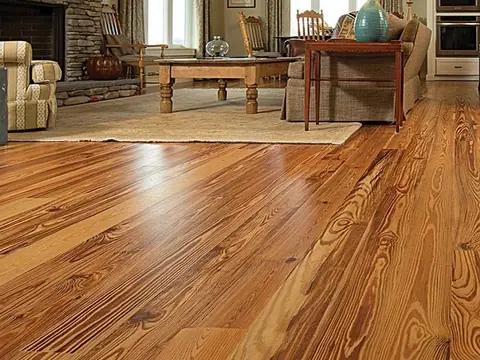Glossy hardwood floor in a living room